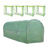 Polytunnel Greenhouse Walk In Galvanised Racking Windows Doors Growhouse PE Cover Gardening Metal Frame Outdoor Storage Garden Tent Vegetable Flower Plant 19mm Diameter | 5 x 2m
