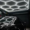 Hexagon LED Lighting 14 Lights & Border Car Detailing Shop Garage Workshop Gym Beauty Salon Showroom Honeycomb Modular Design Bright Pure White 120 Lumens 6500K Colour Temperature 3 Mounting Options