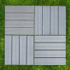 99 x WPC Decking Tiles Grey Terrace Decking Wood Plastic Composite DIY Interlocking Flooring Balcony Roof Terrace Hot Tub Outdoor Deck Tiles Click & Go Easy Clean Weather Resistant 30 x 30 cm (9 m2)
