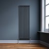 Traditional 3 Column Radiator 1800mm x 472mm Modern Central Heating Heater Matt Anthracite Grey Carbon Steel Vertical Wall Mounted Kitchen Living Room Bathroom Cleaning Brush Fixing Kit & Brackets