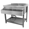 KuKoo Cocktail Bar Station Free Standing Stainless Steel Bar Sink Workstation Insulated Ice Wells