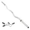 Body Revolution EZ Barbell Bar - 1.2m EZ Weight Lifting Bar for 1 Inch Standard Weights Plates - Barbell for Bench Press, Curls and Bodybuilding With Spring Collar