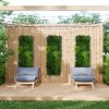 2Pcs Artificial Plant Wall Panel 50 x 150cm Alina Living Foliage Greenery Tiles Indoor Outdoor Weather & UV Resistant Grass Fence Hedge Privacy Backdrop Garden Home Decor Snap & Lock Fixings Included