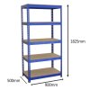 Monster Racking Q-Rax Heavy Duty Garage Storage Shelves, 200kg/shelf, Blue, 90cm x 182.5cm x 50cm