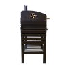 XXL BBQ Smoker Charcoal Barbecue Grill Portable Stainless Steel Adjustable Furnace Thermometer Side Shelves Hanging Hooks Bottle Opener Wheels & Union Jack Bunting Triangle Flags 10m Double Sided