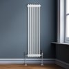 Traditional 3 Column Radiator 1500mm x 292mm Modern Central Heating Heater Gloss White Carbon Steel Vertical Wall Mounted Kitchen Living Room Bathroom Cleaning Brush Fixing Kit & Brackets