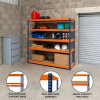 Garage Racking S-Rax Shelving Unit 5 Shelf 180cm x 180cm x 60cm Rack Heavy Duty Steel 300kg Capacity Per Shelf Adjustable Layout Boltless Assembly Rubber Feet 3 Reinforced Support Bars Warehouse