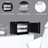 Hot Towel Warmer Black 23L Cabinet Heater UV Steriliser Disinfection Facial Salon Beauty Spa Gym Bathroom Home Equipment Stainless Steel Electric 2 Removable Shelves Drip Tray 200W 2 x FREE Tongs