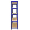 T-Rax Pack of 3 Garage Shelving Unit Extra Wide - 5 Tier Heavy Duty Rack for Storage Steel Utility Shelves | Metal & MDF Boltless Racking Assembly System | 360KG Per Shelf, Blue + FREE Rubber Mallet