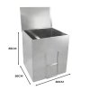 Coal Storage Bunker 250kg 390L Galvanised Steel Raised Metal Base Strengthening Bar Baffle Plate Waterproof Rust & Rodent Proof Wood Fire Sliding Door Hinged Lid Handle FREE Coal Shovel
