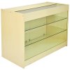 MonsterShop Saturn Shop Counters Set & Glass Retail Showcase Cabinet Display, Maple, Melamine MDF