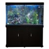 MonsterShop Fish Tank Aquarium & Starter Accessories, Black Cabinet, Natural Gravel, 300L 4ft