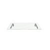 MonsterShop 1200 x 800mm Glass Canopy, 4 Stainless Steel Brackets, Front/Back Door Porch Shelter