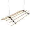 Clothes Airer Ceiling Pulley Maid Traditional Mounted Clothing Dryer 6 Lath Laundry Drying Rack Rail 1.5m Black