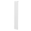 Oval Column Radiator 1800mm x 240mm Modern Designer Double Panel Central Heating Heater Gloss White Carbon Steel Vertical Kitchen Living Room Bathroom FREE Cleaning Brush Fixing Kit & Brackets