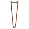 4Pcs Hairpin Table Legs DIY Furniture Industrial Style Desk Heavy-duty Sturdy Weld Steel Metal With FREE Protector Feet And Screw Pack Antique Copper 2 Prong Rods 16 Inch Height 10mm Thickness