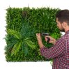 Artificial Plant Wall Panel 100 x 100cm Alina Living Foliage Greenery Tiles Indoor Outdoor Weather & UV Resistant Grass Fence Faux Hedge Privacy Backdrop Garden Home Decor Snap & Lock Fixings Included