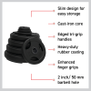 Olympic Tri-Grip Rubber Weight Plates Black Pairs Sets 7.5kg SET 1.5kg PAIR 2.5kg PAIR