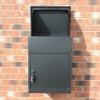 Parcel Post Box Lockable Wall Mounted Secure Large Outdoor Letter Smart Mail Drop Box Weatherproof Galvanised Steel | 5 Keys | 580 x 460 x 360mm - Black