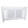Adjustable Radiator Cover White MDF Trellised Grill Modern Cabinet Shelf 1400mm - 1920mm