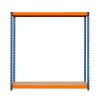 Garage Racking S-Rax Shelving Unit 2 Shelf 180cm x 180cm x 60cm Rack Heavy Duty Steel 300kg Capacity Per Shelf Adjustable Layout Boltless Assembly Rubber Feet 3 Reinforced Support Bars Warehouse