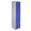 MonsterShop 3 x Blue 3 Door Metal Storage Lockers, Blue & Grey Steel Lockable Unit, Gym Changing Room School Staff Locker