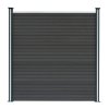 Composite Fence Panels, Angled Piece & LED Posts 6ft x 37ft - Grey
