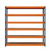 Garage Racking S-Rax Shelving Unit 6 Shelf 180cm x 180cm x 60cm Rack Heavy Duty Steel 300kg Capacity Per Shelf Adjustable Layout Boltless Assembly Rubber Feet 3 Reinforced Support Bars Warehouse