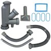 Stainless Steel Kitchen Sink Double Bowl Satin Finish Square Premium Handmade With Strainer Plug & Waste Pipe Set