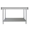 KuKoo 5ft Food Preparation Kitchen Catering Table, Stainless Steel, 250kg Capacity