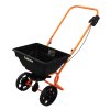 Lawn Leveller & Rotary Spreader Gritter Fertiliser Garden Levelling Rake Lute 50cm x 32cm Orange Removable Extendable Handle Easy Grip Salt Grit Sand Seed Rain Cover & Gloves