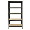 2 x Black Racking Bay Unit 5 Tier Heavy Duty Steel Metal 150kg capacity Per Shelf Garage Shelves Storage Warehouse Shed Workshop Boltless Shelving 75cm x 150cm x 30cm