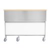 Mobile Cocktail Bar Station Stainless Steel Event Prep Serving Counter Wheels Insulated Ice Wells Shelves Sink Mixer Tap Speed Rail Gastro Pots Knife Holder Whiteboard Boston Shaker Magnets & Erasers