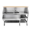 Mobile Cocktail Bar Station Stainless Steel Event Prep Serving Counter Wheels Insulated Ice Wells Shelves Sink Mixer Tap Speed Rail Gastro Pots Knife Holder Whiteboard Boston Shaker Magnets & Erasers