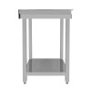 Modular Cocktail Bar Corner Unit With 5cm Splashback 85 x 55 x 55cm 2 Tier Shelf Worktop Prep Workstation Heavy Duty Stainless Steel Adjustable Feet Bar Station Link 2 x Brackets Included