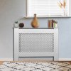 Radiator Cover White MDF Trellised Grill Modern Cabinet Shelf 1515mm