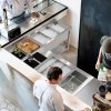 Modular Cocktail Bar Corner Unit With 5cm Splashback 85 x 55 x 55cm 2 Tier Shelf Worktop Prep Workstation Heavy Duty Stainless Steel Adjustable Feet Bar Station Link 2 x Brackets Included