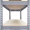 10 x Grey Racking Bay Unit 5 Tier Heavy Duty Steel Metal 200kg capacity Per Shelf Garage Shelves Storage Warehouse Shed Workshop Boltless Shelving 120 x 50 x 180cm Free Rubber Mallet