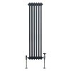 Traditional 3 Column Radiator 1500mm x 292mm Modern Central Heating Heater Matt Anthracite Grey Carbon Steel Vertical Wall Mounted Kitchen Living Room Bathroom Cleaning Brush Fixing Kit & Brackets