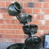 Water Feature Garden Fountain Solar Powered Outdoor Garden Cascade Ornament D̩cor Patio Resin Green Freestanding Cascading 4 Tier Spilling Bowls