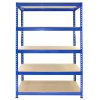 2 x Blue Racking Bay Unit 5 Tier Heavy Duty Steel Metal 150kg capacity Per Shelf Garage Shelves Storage Warehouse Shed Workshop Boltless Shelving 75cm x 150cm x 30cm