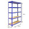 T-Rax Pack of 3 Garage Shelving Unit Extra Wide - 5 Tier Heavy Duty Rack for Storage Steel Utility Shelves | Metal & MDF Boltless Racking Assembly System | 360KG Per Shelf, Blue + FREE Rubber Mallet