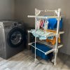 Electric Heated Clothes Airer 3 Tier 21m Dryer Rack 15kg Capacity 50-55c 220W Indoor Foldable Portable Horse 6 Shelves 24 Rails Energy Efficient Fast Dry Zip Up Dust Proof Cover & 6 Clip Peg Hanger
