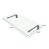MonsterShop 1440 x 800mm Glass Canopy, 4 Stainless Steel Brackets, Front/Back Door Porch Shelter