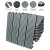 99 x WPC Decking Tiles Grey Terrace Decking Wood Plastic Composite DIY Interlocking Flooring Balcony Roof Terrace Hot Tub Outdoor Deck Tiles Click & Go Easy Clean Weather Resistant 30 x 30 cm (9 m2)