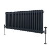Traditional 2 Column Radiator 300mm x 1012mm Modern Central Heating Heater Anthracite Matt Grey Carbon Steel Horizontal Wall Mounted Kitchen Living Room Bathroom Cleaning Brush Fixing Kit & Brackets