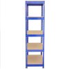 Monster Racking Q-Rax Heavy Duty Garage Storage Shelves, 200kg/shelf, Blue, 90cm x 182.5cm x 50cm