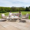 Aluminium 4 Piece Sofa Set with Black Rattan Storage Box - White