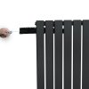 Flat Single Column Radiator - 600 x 910mm - Anthracite Grey