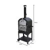 Outdoor Pizza Oven Portable Charcoal BBQ Smoker Pizza Maker Chimney Vent Temperature Gauge Shelf & Union Jack Bunting 25 Triangle Flags 10m Double Sided FREE Pizza Peel, Stone, Cutter & Rain Cover
